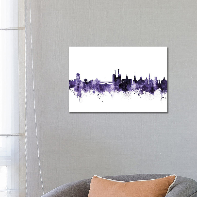 Lowa City, Lowa Skyline by Michael Tompsett - 1 Piece Wrapped Canvas Wall Art, 66.04 cm H x 45.72 cm W x 3.175 cm D