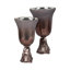 Vase décoratif en verre avec base piédestal pour décoration intérieure - Grand vase décoratif pour console ou salon - Bronze et cuivre-89110031