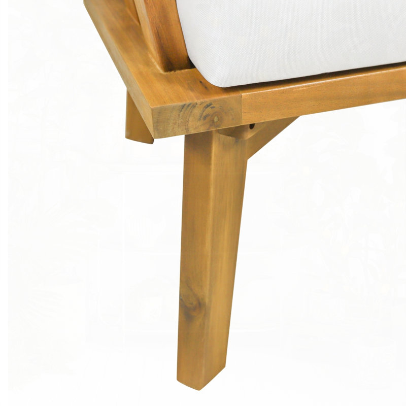 Outdoor Acacia Wood Patio Club Chair, beige-2 set