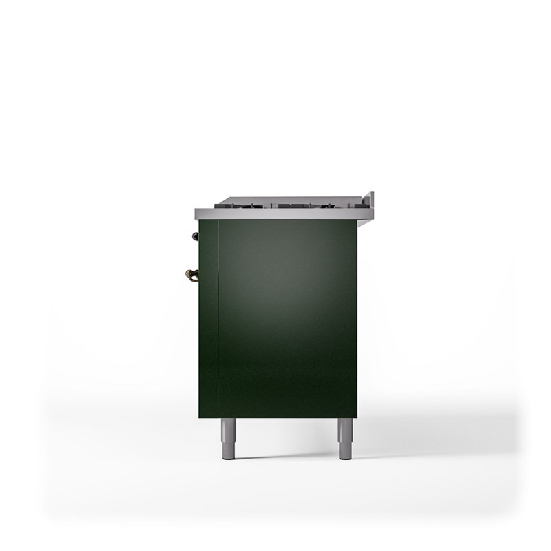 ILVE Nostalgie II 60 Dual Fuel Range, 9 Burners, Griddle, Emerald Green/Bronze, Natural Gas