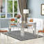 Jasmic Mirrored Dining Table Glass Top with 4 Legs Crushed Diamond Inlay