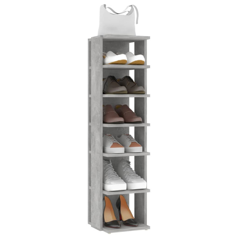 Shoe Storage, Concrete Grey, 102 cm H x 27 cm W x 27 cm D