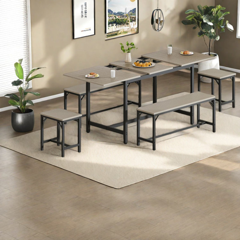 Ensembles de table de salle à manger extensible (doit inclure la table et la chaise), cuisine en bois et métal