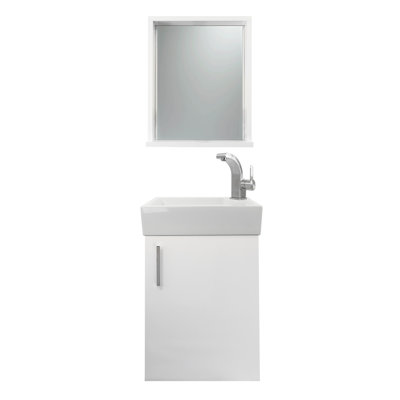 18" Wall-Mounted Single Bathroom Vanity Set with Mirror