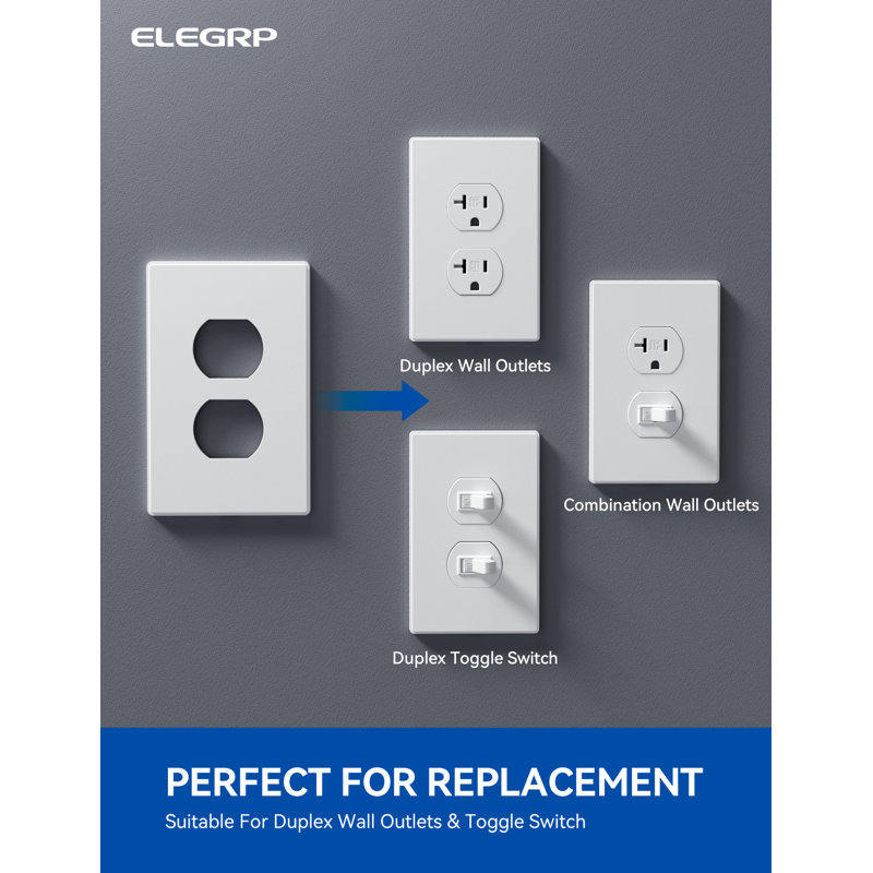 No Subject 2 - Gang Duplex Outlet Wall Plate, White