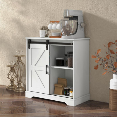 Sliding Barn Door Buffet Sideboard Storage Cabinet