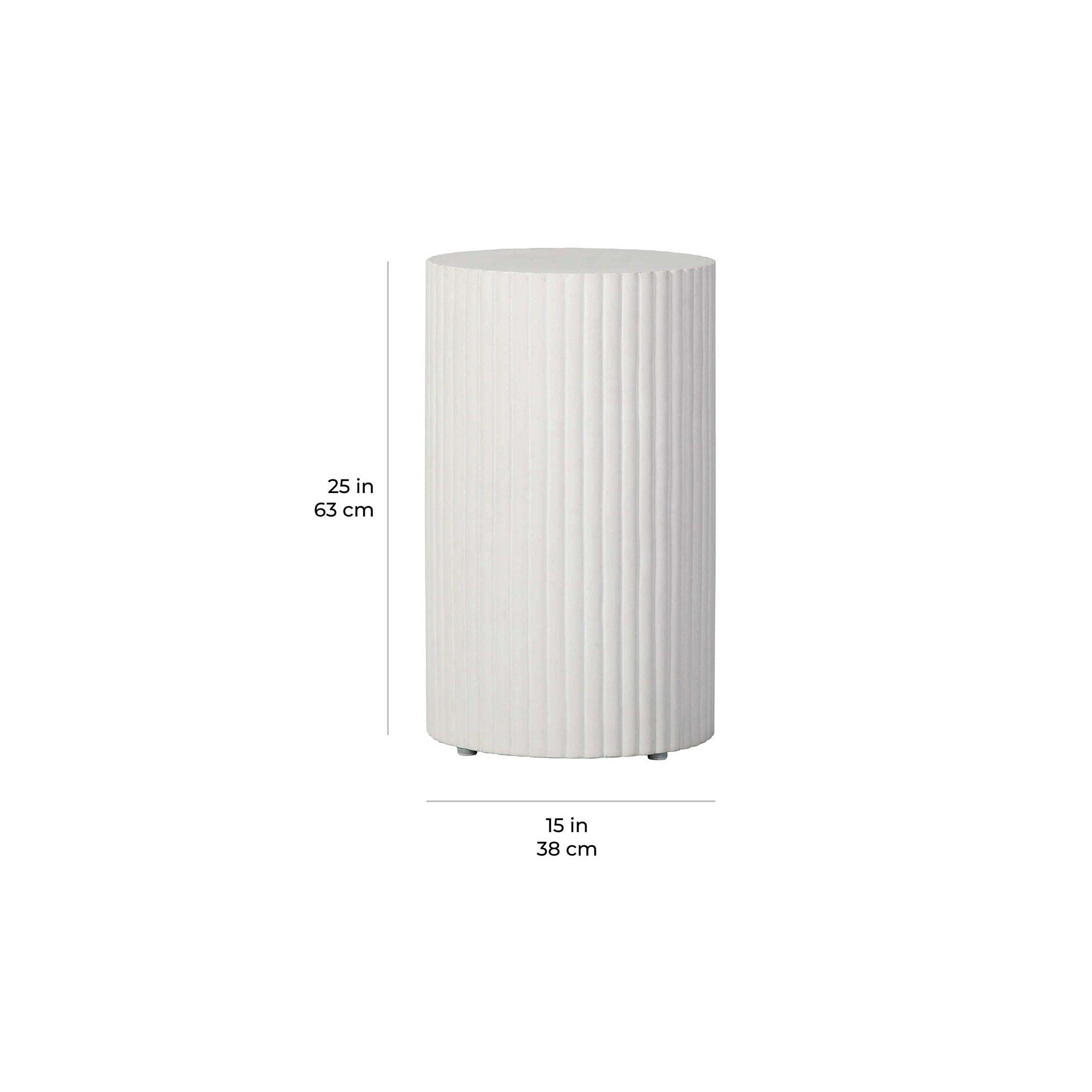 Perpetual 15'' Concrete Outdoor Side Table, White