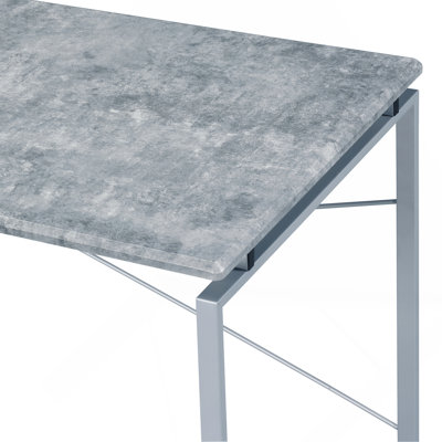 Faux Concrete & Silver Finish Writing Desk