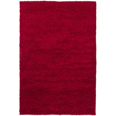 Ambiance Handmade Shag Wool Red Area Rug