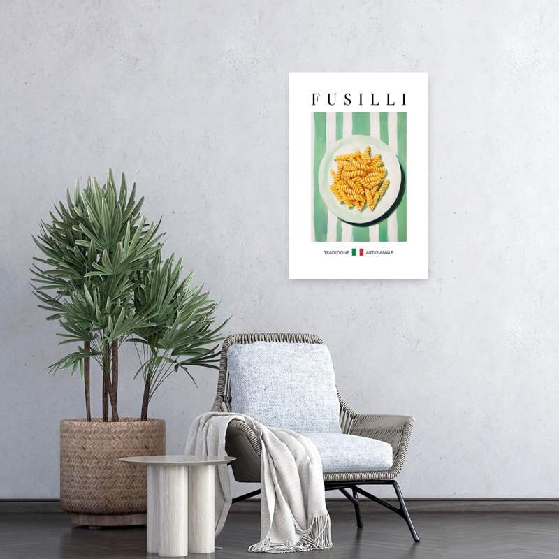 Fusilli italien, art mural traditionnel sur plaque, H 24 po x l 16 po
