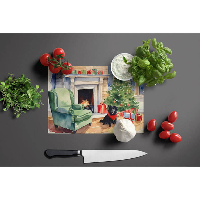 Christmas Glass Cutting Boards Kitchen