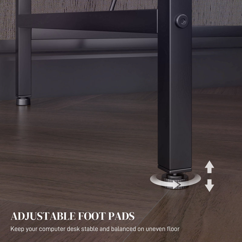 Heine L-Shaped Computer Desk with Power Outlet