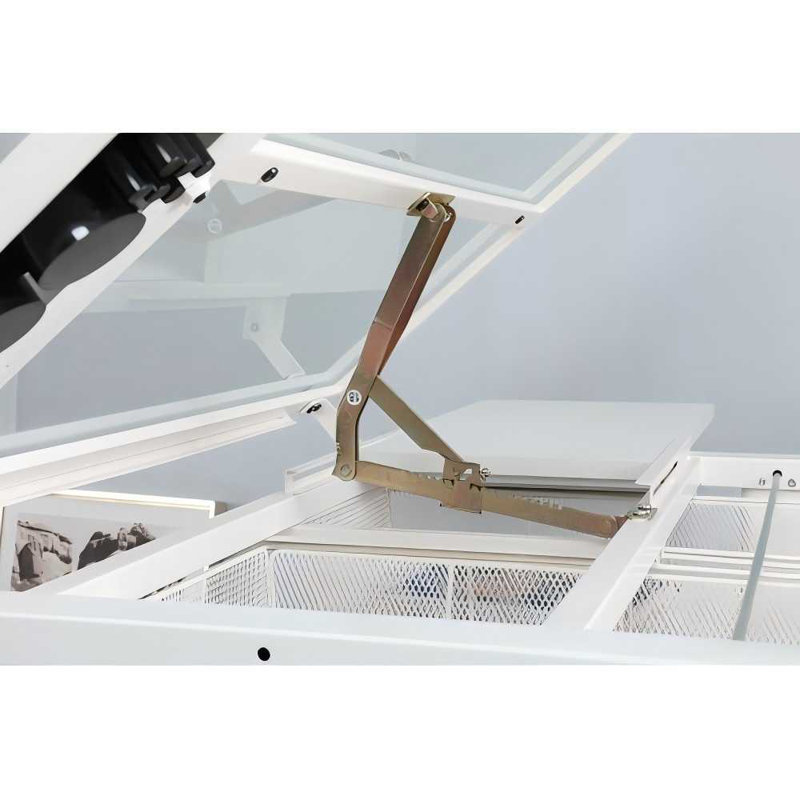 Hand Crank Adjustable Drafting Table Drawing Desk With 2 Metal Drawers (white)with Stool