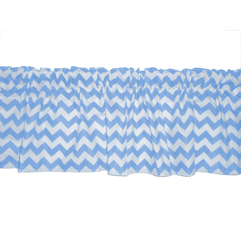 Dean Cotton Blend Chevron Tailored Window Valance, Blue