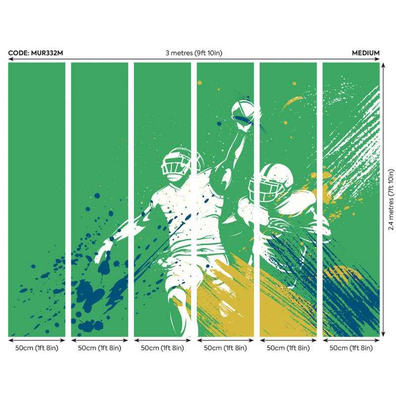 Herriot Matte Wall Mural, 300cm L x 240cm W, Green