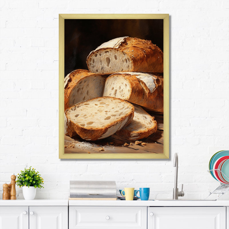 Pain artisanal Gialousa I, H 20 po x l 12 po x P 1 po, Encadrement doré