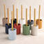Ensemble de porte-brosse de toilette Willis Chic Matte avec poignée en bambou naturel-113491894