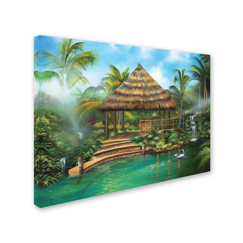 « tropical paradise », reproduction d’impression sur toile tendue, H 18 po x l 24 po