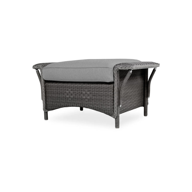 Nantucket Outdoor Ottoman, Charcoal, Woodgrain Ash