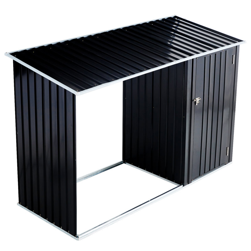 Remise de rangement extérieure avec porte verrouillable et tablettes amovibles, 63.5" H x 98" W x 41" D