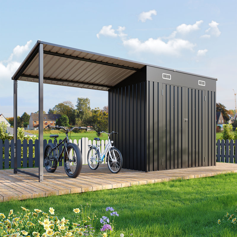 13 pi. L 4 pi. Pergola en métal avec toit incliné D 2 en 1