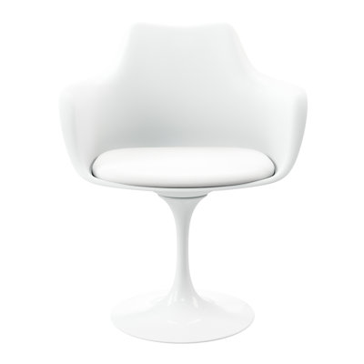 Modholic Tulip Swivel Armchair, White (Set Of 2)