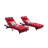 Outdoor Wicker Reclining Chair Set for Relaxation and Sunbathing-565317957