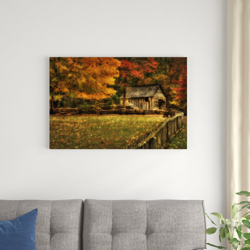 Automne au moulin, H 24 po x l 36 po x P 1 po