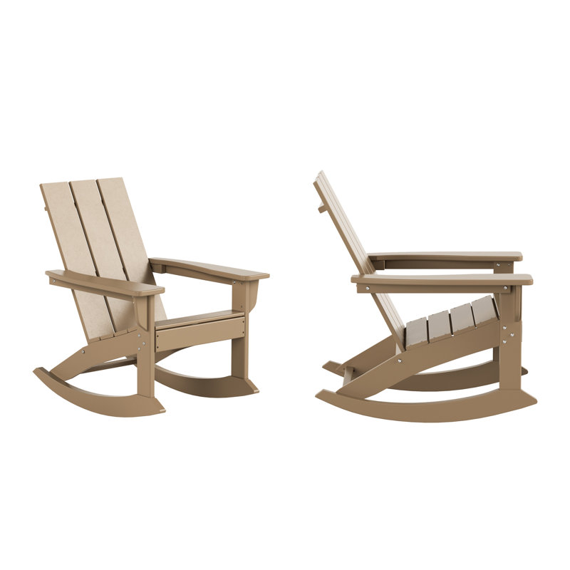 Chaise Adirondack berçante en plastique Joubert, Bois patiné