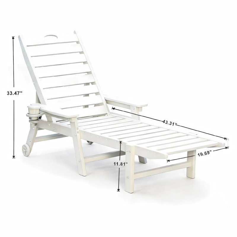 Ensemble de chaises longues en PEHD pour l'extérieur avec dossier réglable à quatre positions