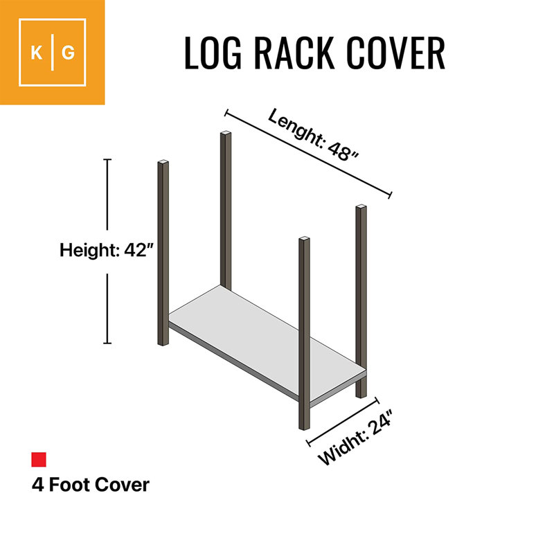 Goodman Outdoor Log Rack Cover, 42" H x 48" W x 24" D, Beige