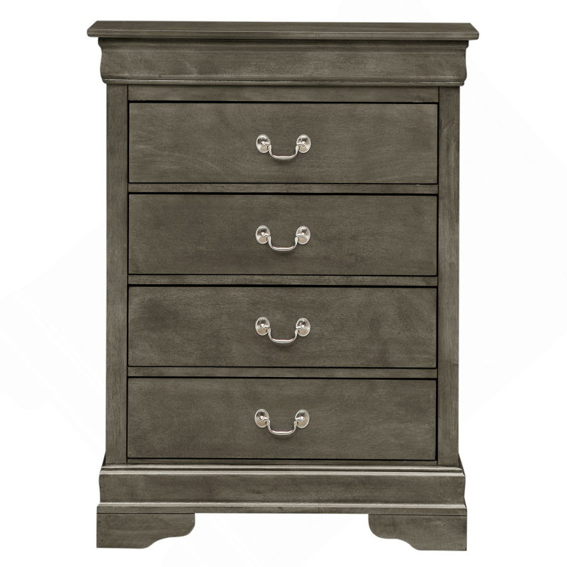 Commode 4 tiroirs Louis Phillipe G3160-BC, Gris
