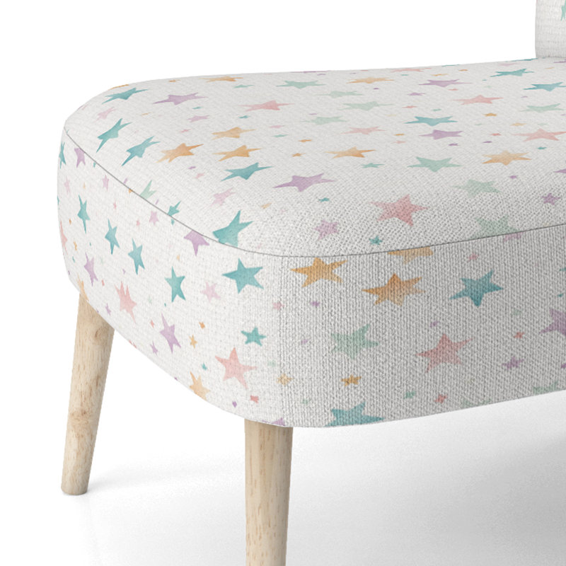 Chaise d'appoint pour enfants céleste rembourrée - Étoiles pastel - Chaise d'appoint mauve, Chaise d'appoint sans accoudoirs
