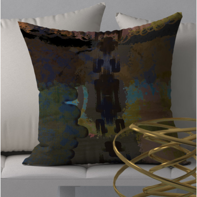 Abstract Reversible Throw Pillow, 20" x 20"