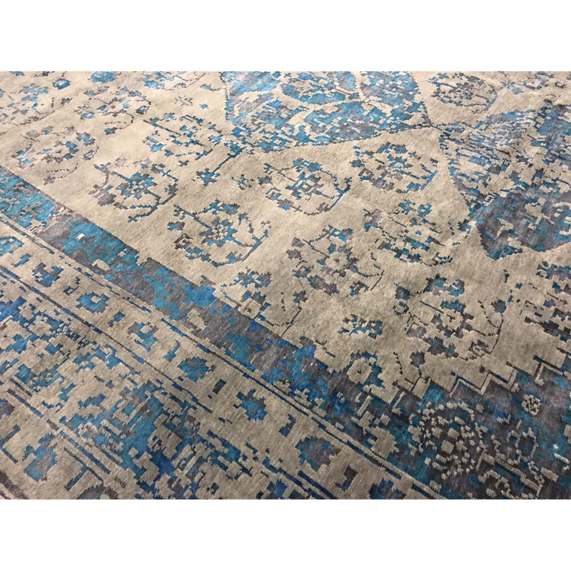 Neo Villa Oriental Area Rug in Beige/Blue, Rectangle 9' x 12'2"