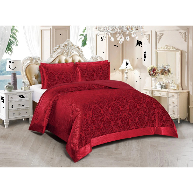 Microfiber Bedspread with Pillow Shams Included, Super King, Burgundy 