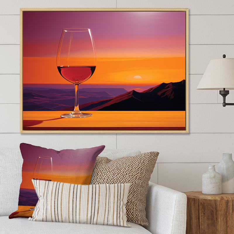 Vinos Vista I sur toile, Cadre naturel flottant, H 30 po x l 40 po x P 1,5 po
