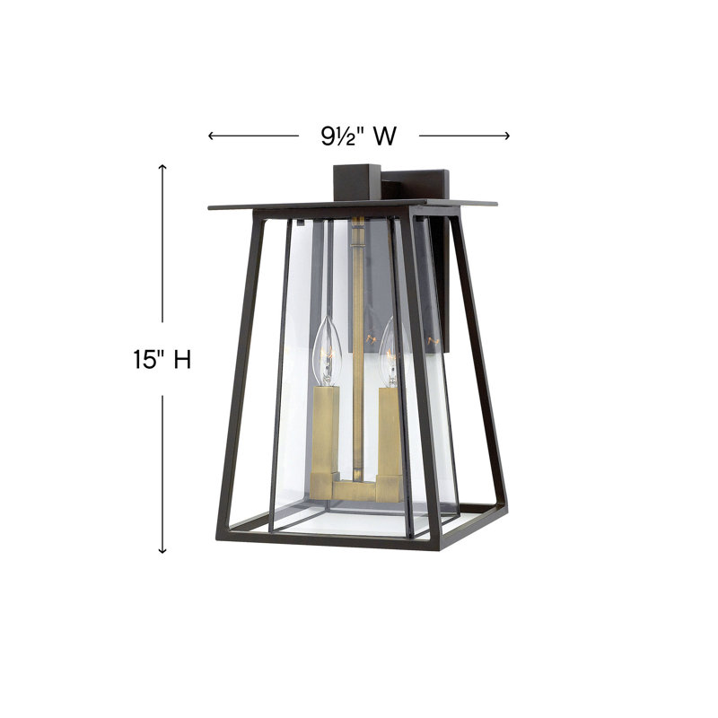 Walker 2-Light Outdoor Wall Lantern, Incandescent, Buckeye Bronze/Yellow