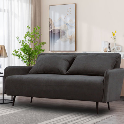 Leandro 61W Fabric Convertible Loveseat Sleeper With Pillows, Versatile And Comfortable For Any Living Space