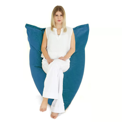 Large Ecogami Velvet Bean Bag Cover - 51" X 35.25" - Turquoise