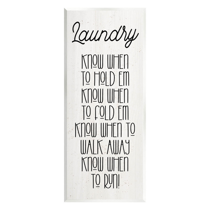 «Know When To Run Funny Laundry» par Lil 'Rue - impression sans cadre sur panneau de fibres à densité moyenne