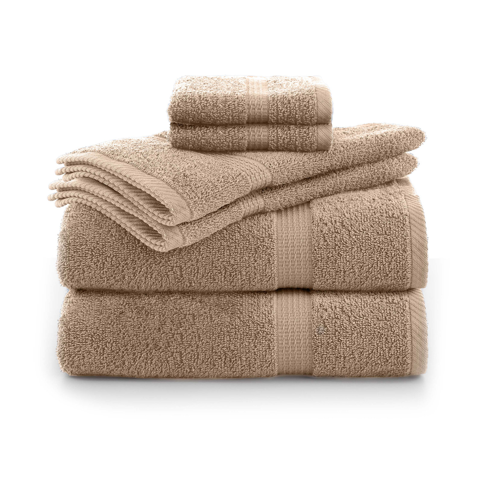 Essentials 6-Piece Bath Towel Set, Linen