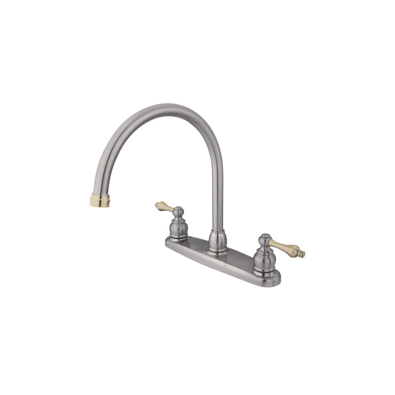 Victorian Hot & Cold Water Dispenser, Satin Nickel/ Polished Brass