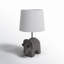 Alia 16 po. Résine de métal grise moderne pour enfants / enfants Chambre / salon Table de chevet Table de chevet simple avec abat-jour empire en lin
