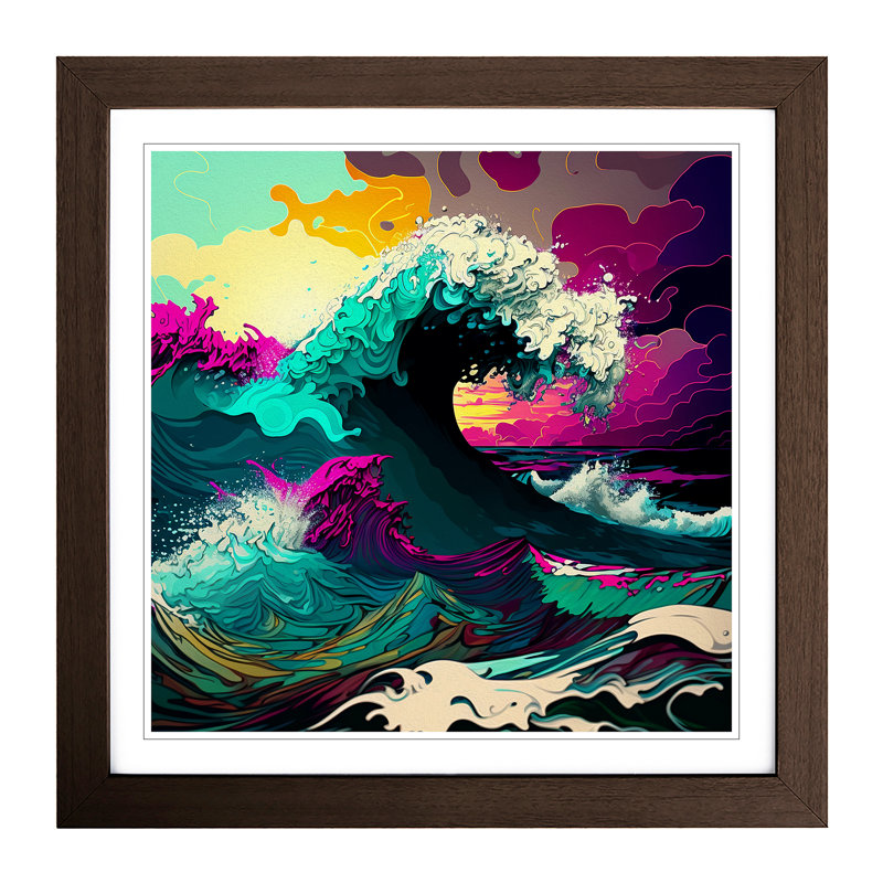 Ocean Pop Art - Framed Print, Walnut
