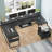 Keon Modular U-Shaped Computer Desk with Built-In Electrical Outlet-801647121