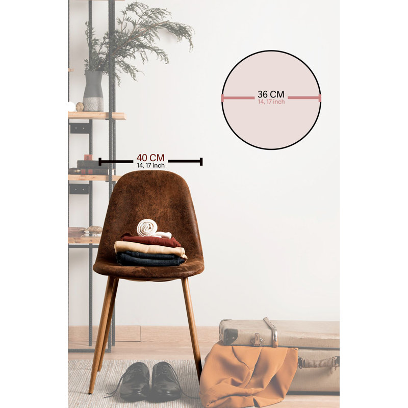 Horloge décorative en panneau de fibres à densité moyenne, Beige / jaune / mauve