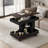 Adjustable Coffee Table With Wheels, Modern Multi-Functional Sofa Side Table With A Lift-Up Ceiling, 360° Rotatable Top-2070850656