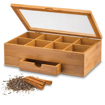 tea box transparent lid bamboo acrylic –