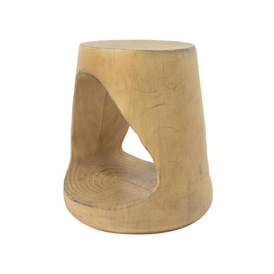 Wood-Like Texture MGO Hollow Side Table